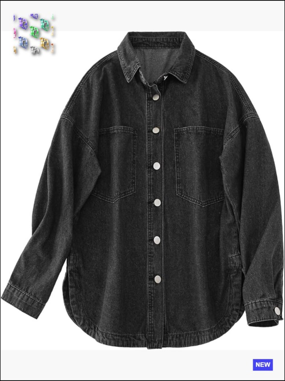Oversized Denim Shirt Jacket Button Down Long Sleeve Trendy Shackets